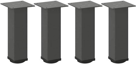 vidaXL Couchtischbeine U-Form 2 Stk. Schwarz 28x(42-43) cm Stahl