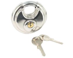 Discusslot Ø 70 mm | 2 sleutels | Roestvrijs staal | Gelijksluitend