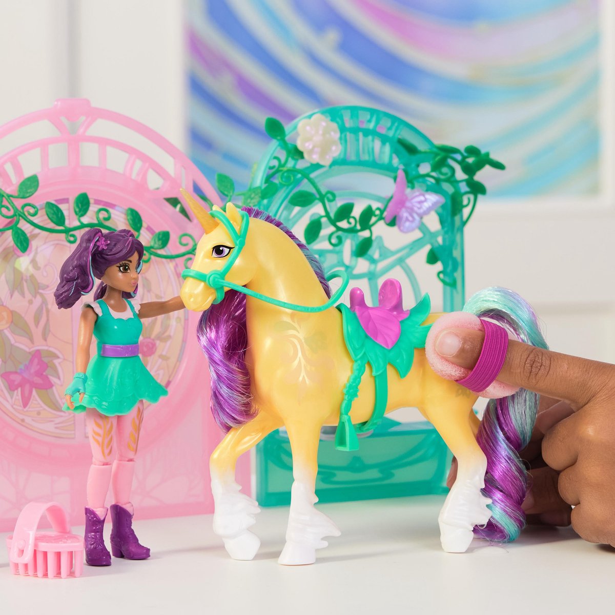Unicorn Academy Ava & Leaf Stall - Magische speelset — afbeelding 6