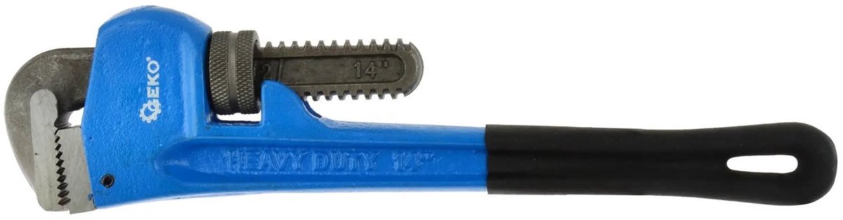 GEKO Heavy-duty pijptang - verstelbare bek - robuust gietijzer - 35 cm - rood