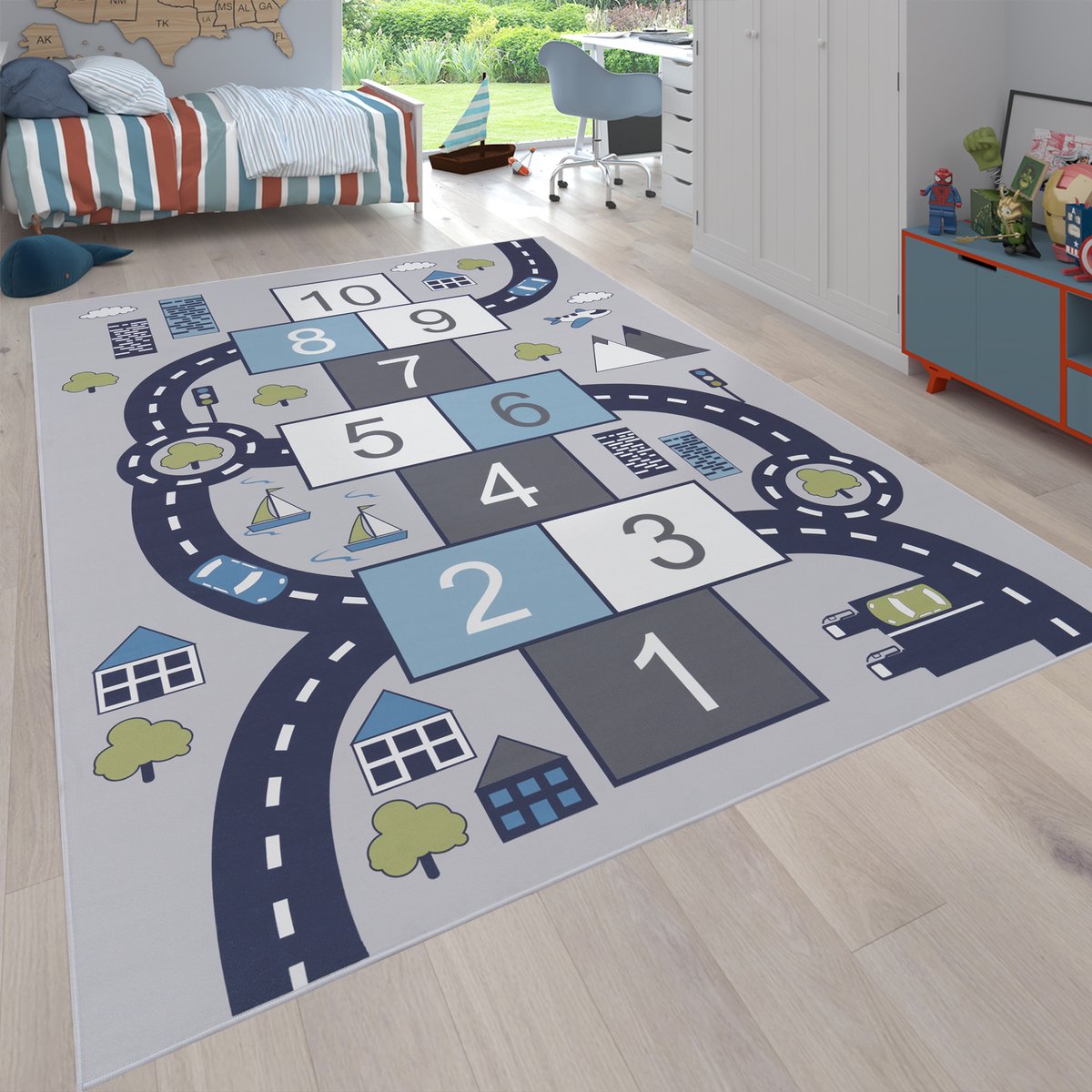 flycarpets Kindervloerkleed - Binola - Hinkelen - Grijs