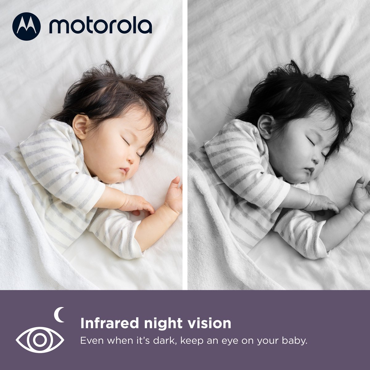 Afbeelding 2 van Motorola VM64 Babyfoon met Camera en App – 4.3” WiFi Video Baby Monitor met Smartphone App – 2-weg Audio, Nachtzicht, Temperatuur, Slaapliedjes, Digitale zoom