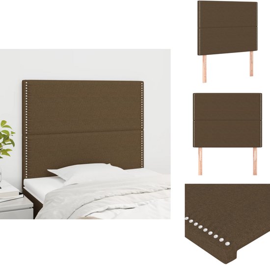 vidaXL Hoofdborden 2 st 72x5x78/88 cm stof donkerbruin, hoofdeinde, houten hoofdeinde, bedonderdeel, houten hoofdbord, slaapkamermeubel, bedaccessoire