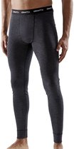 Heren Merino wollen thermo broek - Core Wool - Warme thermolegging voor mannen - Zwart / 2XL