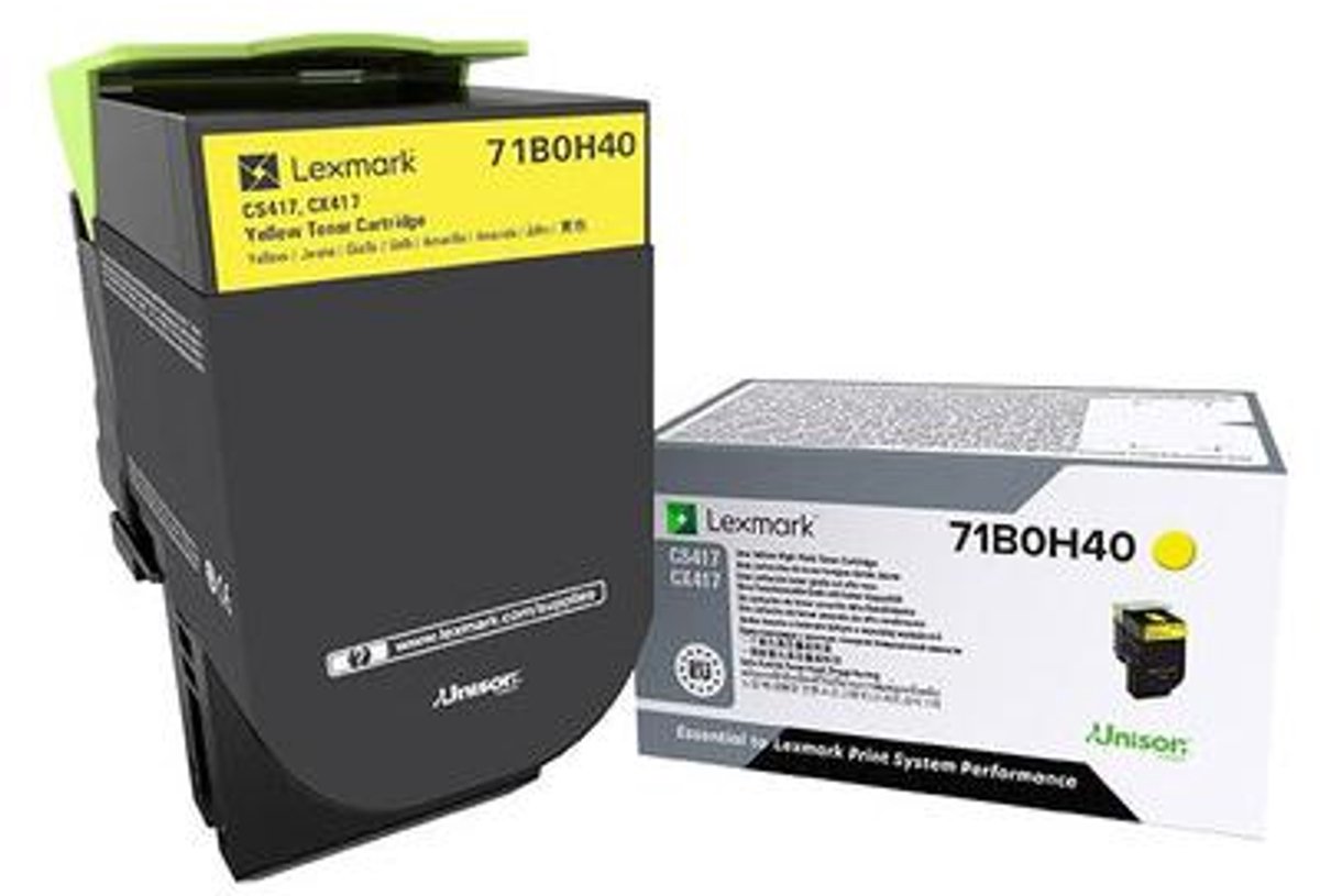 Lexmark 71B0H40 tonercartridge 1 stuk(s) Origineel Geel