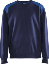 Blaklader Sweatshirt bi-colour 3580-1158 - Marineblauw/Korenblauw - M