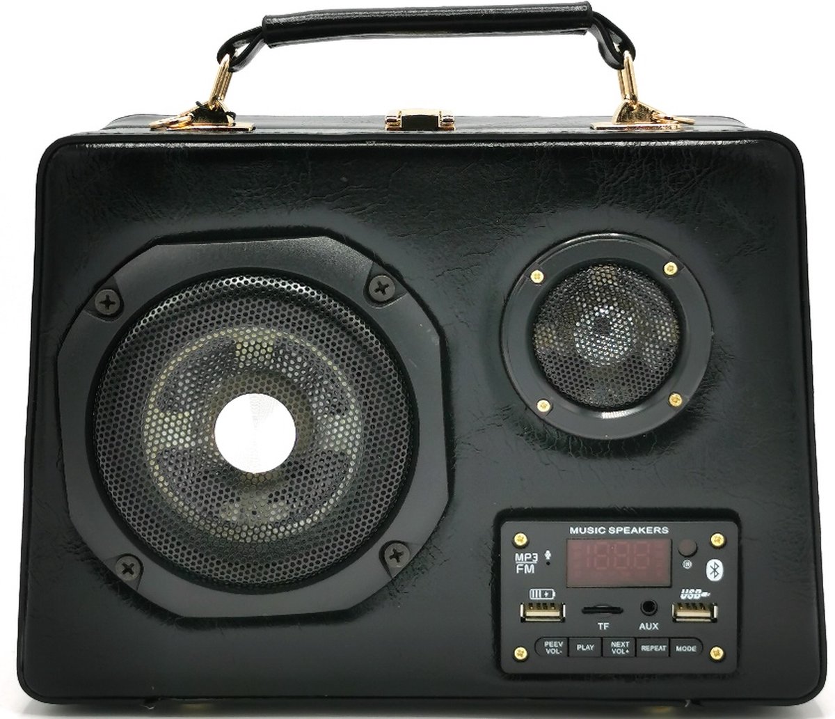 Retro Radio tas met Echte Radio en Bluetooth zwart - (wxhxd) ca. 26cm x 19cm x 9cm