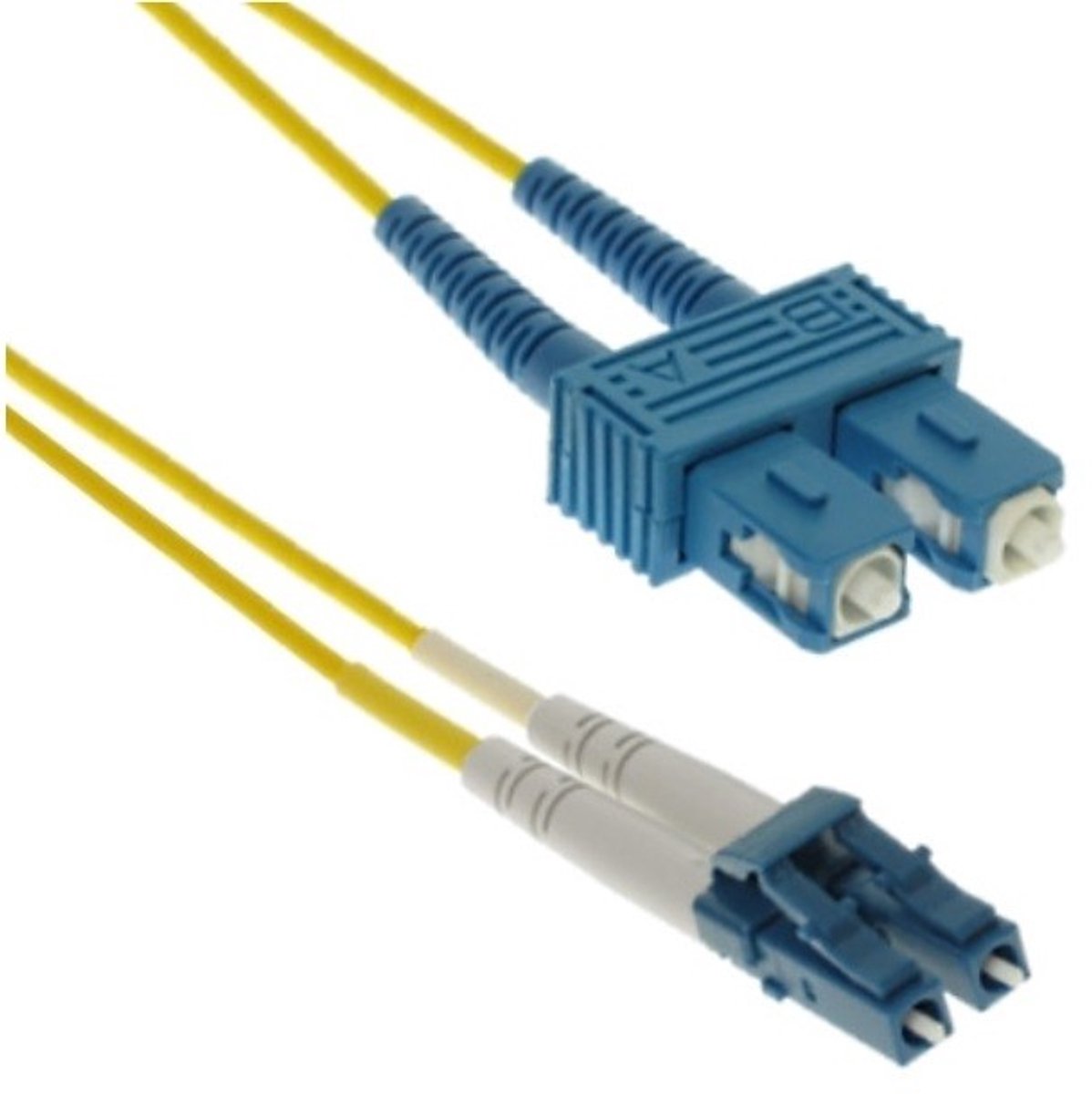 LC - SC Duplex Optical Fiber Patch kabel - Single Mode OS1 - geel / LSZH - 2 meter