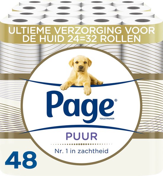 Page toiletpapier - Puur - 48 rollen - extra duurzaam wc papier - voordeelverpakking