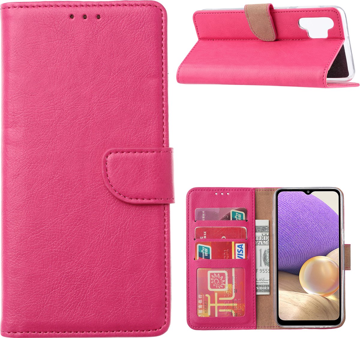 Cityhoesje – Bookcase geschikt voor Samsung A32 5G Pasjeshouder