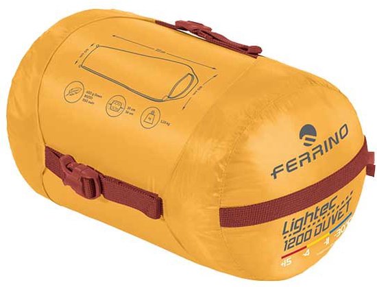 Ferrino Sleepingbag Lightech 1200 Duvet Rds Down Slaapzak Oranje Long van Ferrino — afbeelding 2