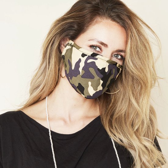 Mondkapjes / masker gezichtsmasker met oorlus wasbaar - Mondkapje Fashion camouflage - (Niet voor medisch gebruik)