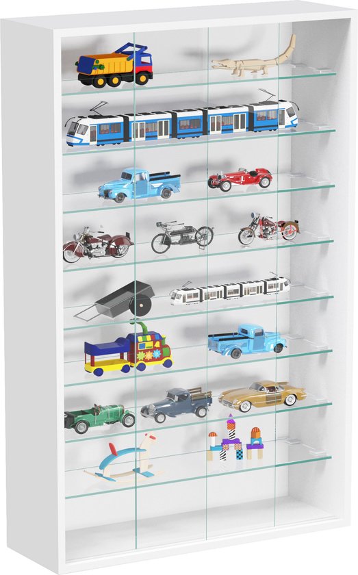 Vitrinekast staande hangende wandvitrine - schuifdeuren - 60 x 105 x 20 cm