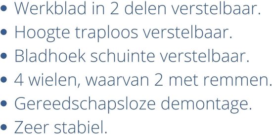 Drive Supplito Bedtafel Grijs - Dubbel Blad