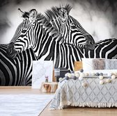 Fotobehang - Vlies Behang - Zebra's - 254 x 184 cm