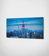 NYC - Empire State Building Canvas- 100 x 60 cm - Steden - Schilderij - Canvas - Slaapkamer - Wanddecoratie  - Slaapkamer - Foto op canvas