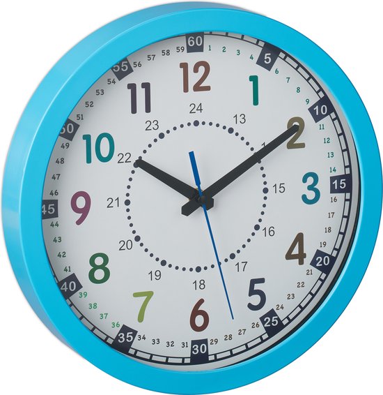 Horloge pour enfants Relaxdays avec chiffres - horloge d'apprentissage 30  cm - horloge