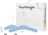 YourHanger - kledinghangers - hanger box blauwe - Baby Hangers -houten hangers - 9 stuks