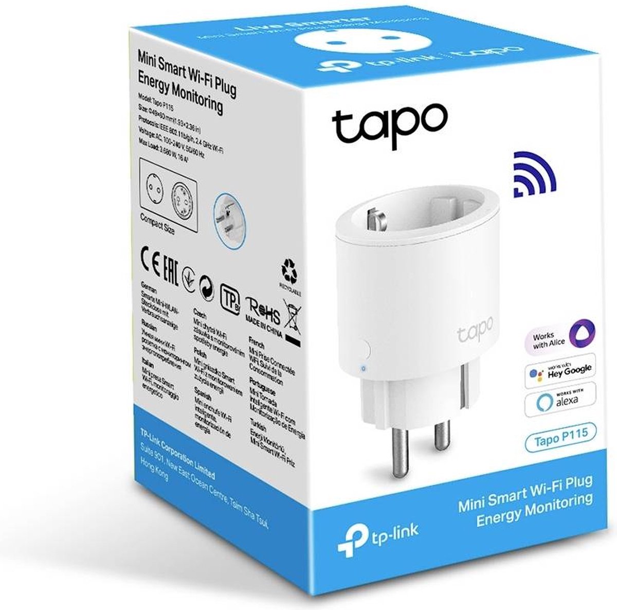 TP-LINK TAPO P115(1-PACK)  TP-Link Tapo P115 Prise intelligente 3680 W  Blanc