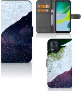 Etuis Portefeuille Compatible avec Cuir Flip Cover Fermeture magnétique pour Motorola Moto E13 4G Coque Espace Mer