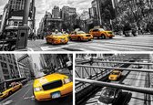 Fotobehang New York City Yellow Cabs | XXL - 312cm x 219cm | 130g/m2 Vlies