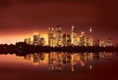 Fotobehang City New York Skyline Sunset | DEUR - 211cm x 90cm | 130g/m2 Vlies