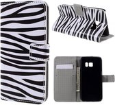 Zebra Pu leer bekleed Galaxy S7 portemonnee cover