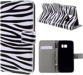 Zebra Pu leer bekleed Galaxy S7 portemonnee hoesje