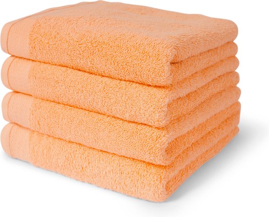 Satize Comfort Handdoeken 50x100 cm - Dikke band - Set van 2 - Badhanddoeken hotelkwaliteit - 100% katoen - Oranje