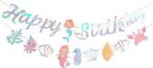 Zeemeermin Versiering Mermaid Feestartikelen Happy Birthday Slinger Kinderfeestje Slingers Verjaardag Versiering