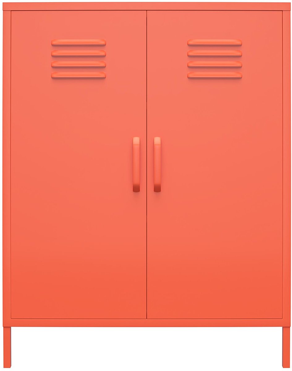 Kast met 2 deuren in metaal oranje | bol.com
