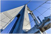 Poster Glanzend – Touwen en Platen van IJzeren Brug - 90x60 cm Foto op Posterpapier met Glanzende Afwerking