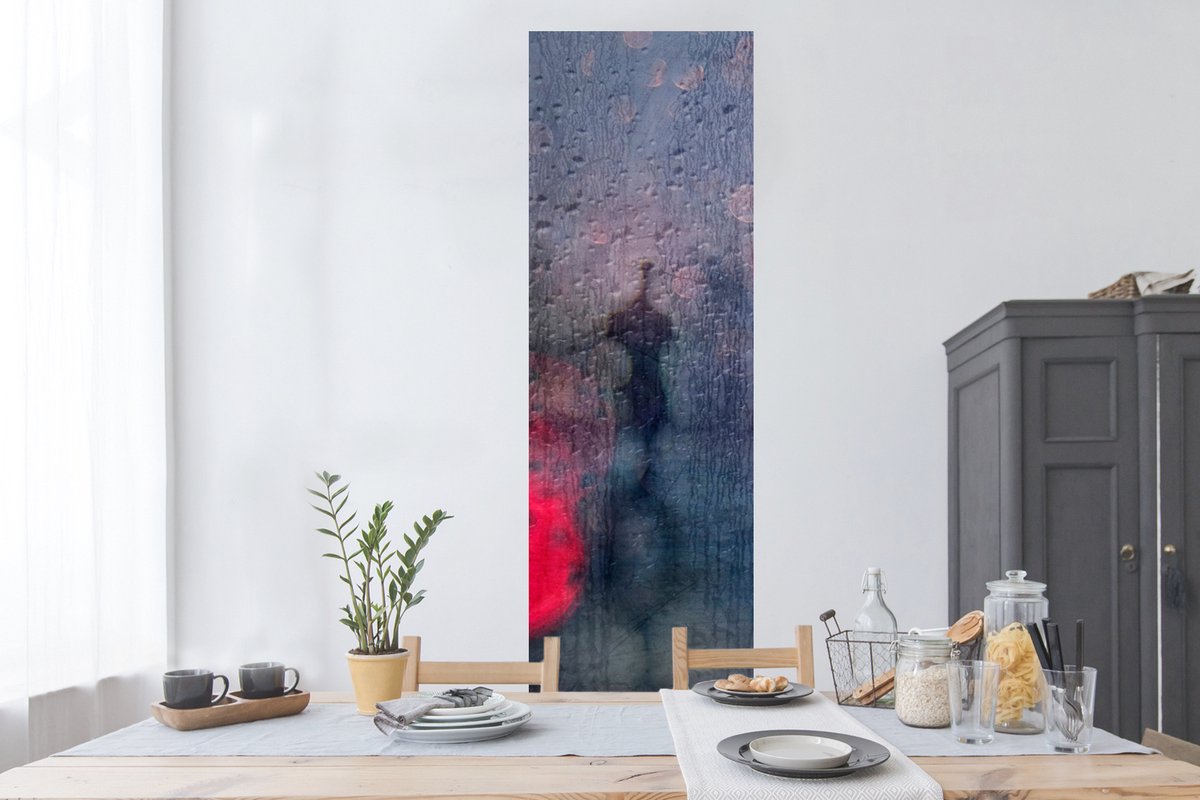 Muurstickers - Sticker Folie - Abstract - Druppels - Kleuren - Regen - 50x150 cm - Plakfol