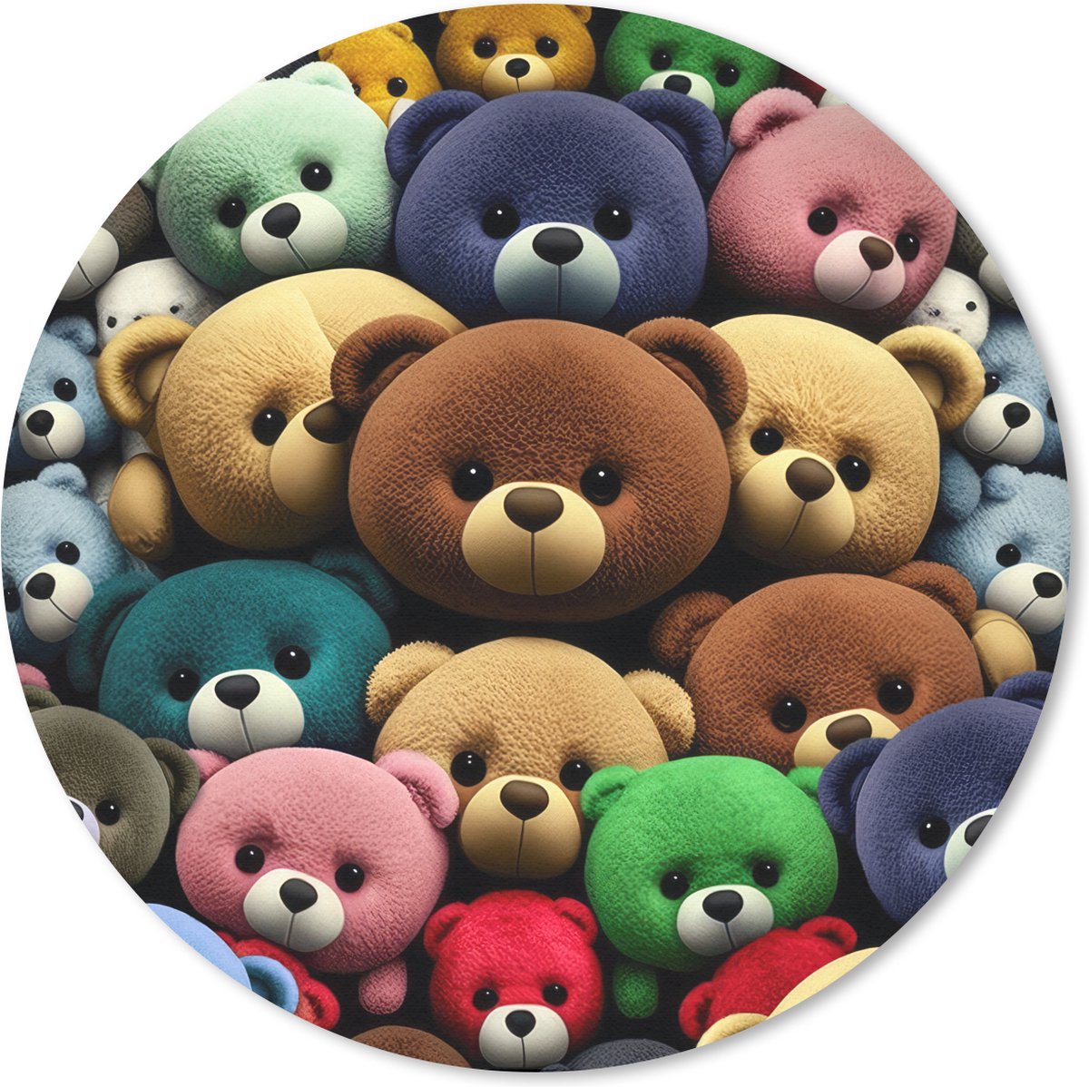 Muismat rond 40x40 cm - Mousepad Knuffelbeer - Teddy - Design - Kids - Ronde muismatten