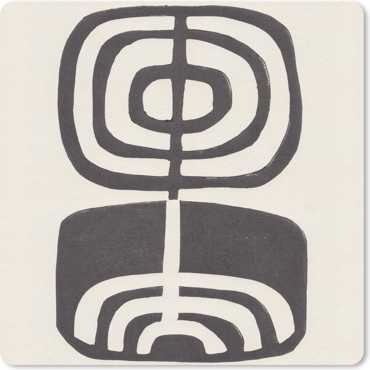 Muismat 30x30 cm - Mousepad Abstract - Zwart - Bloem - Plant - Muismatten