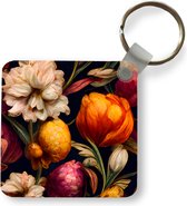 Sleutelhanger - Uitdeelcadeautjes - Bloemen - Planten - Kleuren - Wit - Plastic