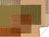 Poster Abstract - Lijnen - Kubus - Patchwork - 160x120 cm XXL