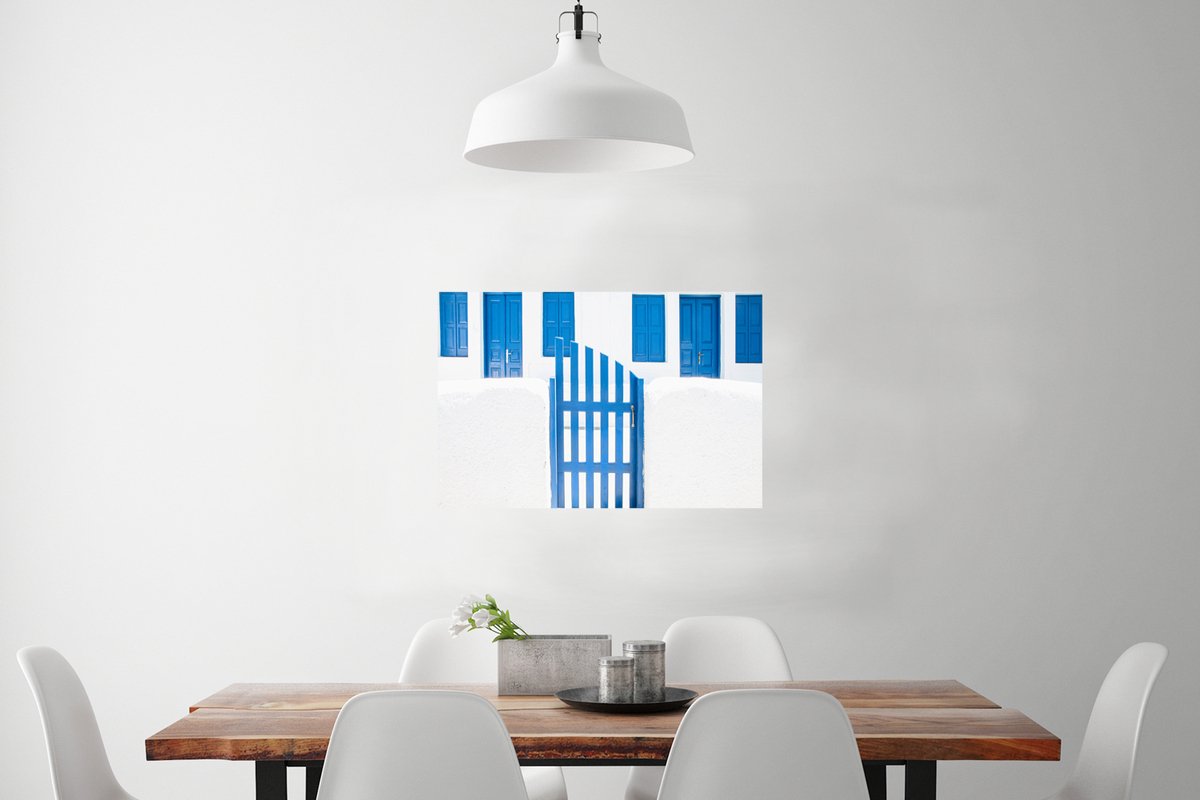 Architectuur - Hek - Wit - Blauw - Deuren