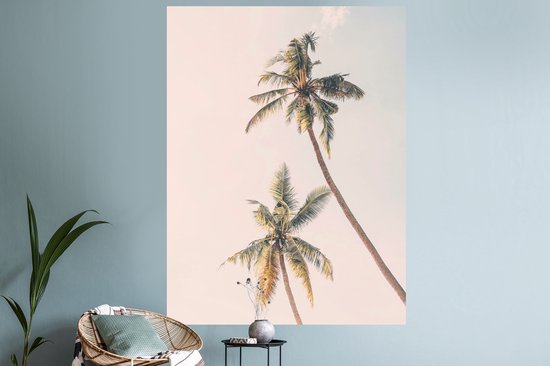 Stickers muraux - Film autocollant - Palmiers - Ciel - Nature - Nuages ​​- 120x160 cm - Film adhésif - Stickers muraux Chambre d'enfant - Papier peint autocollant XXL