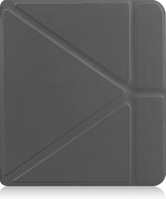Hoes Geschikt voor Kobo Libra 2 Hoesje Bookcase Cover Hoes Trifold - Hoesje Geschikt voor Kobo Libra 2 Hoes Cover Case - Grijs van Accezz — afbeelding 3