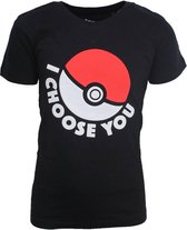 Pokémon Pokébal Katoenen Kindershirt 'I Choose You' Zwart/Wit/Rood
