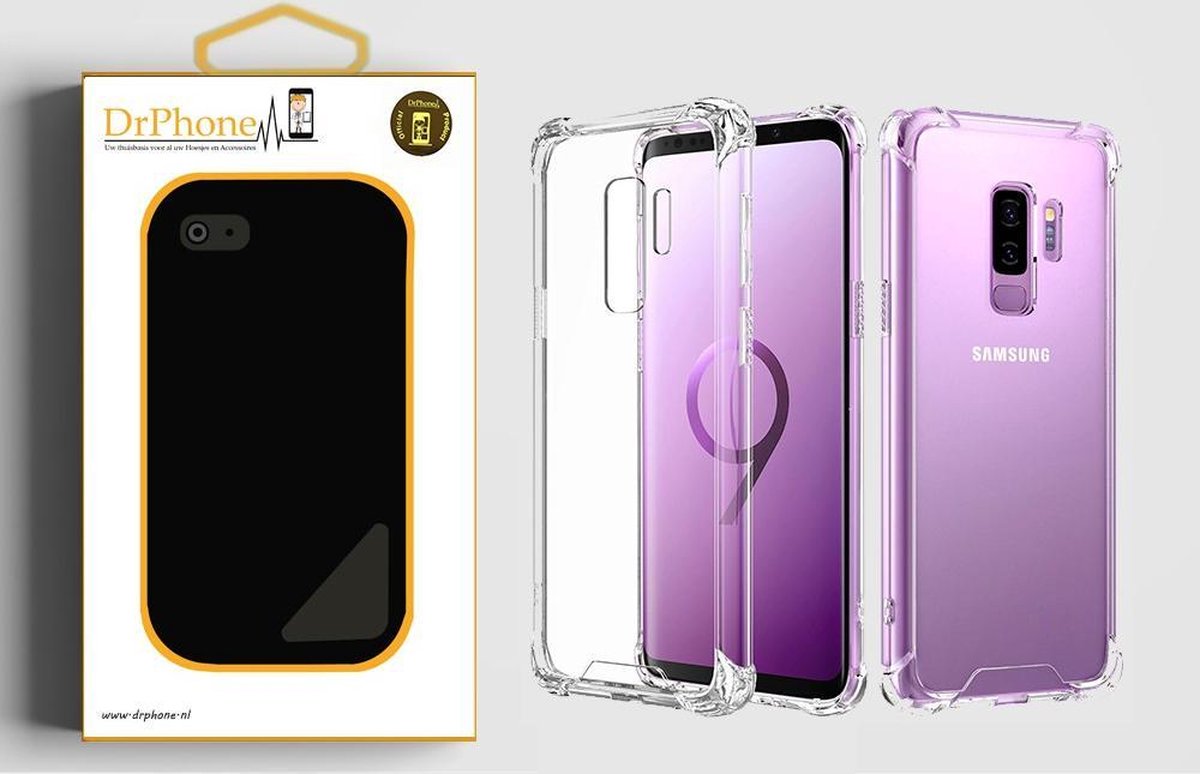 DrPhone SH2 TPU Hoesje - Siliconen Shock Bumper Case -Backcover met Verstevigde randen - Geschikt voor Samsung S9+ Plus