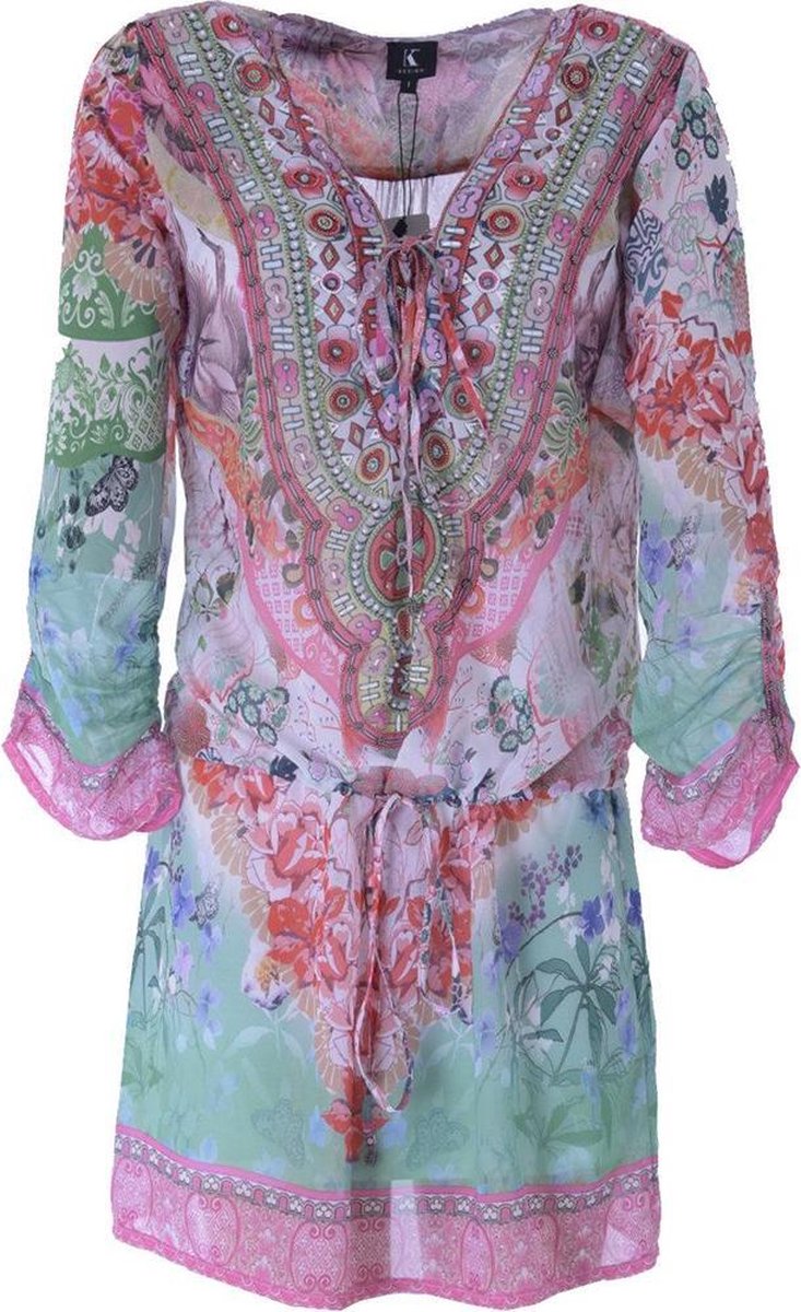 K Design jurk Beachlife tuniek N710B P744 roze mint bol