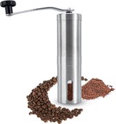 INTIRILIFE Koffiemolen in zilver – handmatige molen voor het malen van koffie uit roestvrij staal – handkoffiemolen espressomolen
