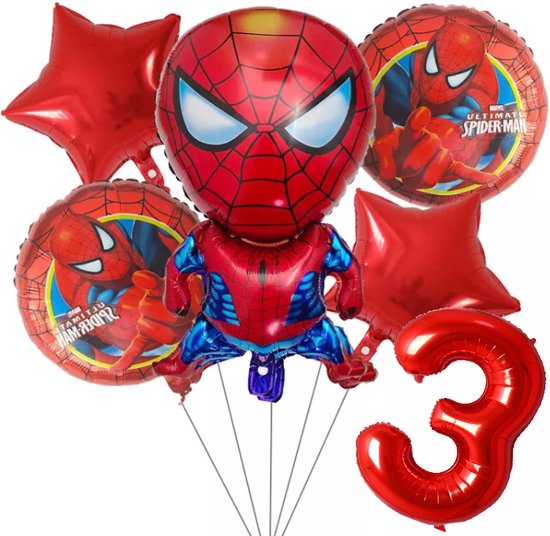 Spiderman ballon set - 73x43cm - Folie Ballon - Superhelden - Themafeest - 3 jaar - Verjaardag - Ballonnen - Versiering - Helium ballon