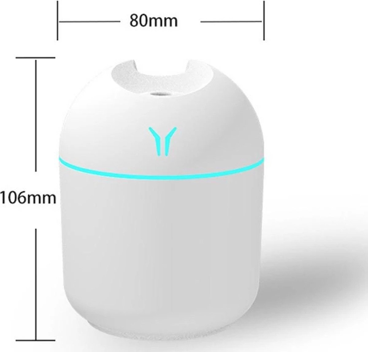 Ultrasone Aroma Luchtbevochtiger en Verstuiver met LED Lamp - 260ml - Draagbaar - USB - Voor Thuis en Auto - Met Essentiële Olie Diffuser en Luchtreiniger - Romantisch Licht - Anion Mist Maker. — cadeau in Wonen & Interieur - foto 5