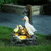 Vintage Standbeeld Ornamenten Tuin Dier Eend Zwanen Sculptuur Met Led Licht Voor Buiten Binnenplaats Gazon Tuin Decoratie