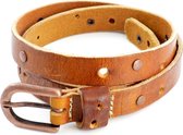 Kidzzbelts Meisjeskinderriem Jeans 1808 - Cognac - 55 cm