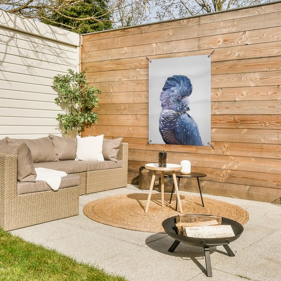 Tableau de jardin Cacatoès - Blauw - Animaux - Nature - 60x80 cm - Poster de jardin