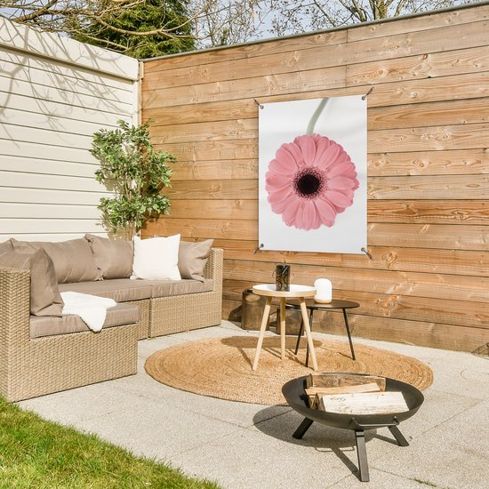 Tableau de jardin Bloem - Rose - Nature - Plante - 60x80 cm - Affiche de jardin - Toile de jardin - Affiche d'extérieur